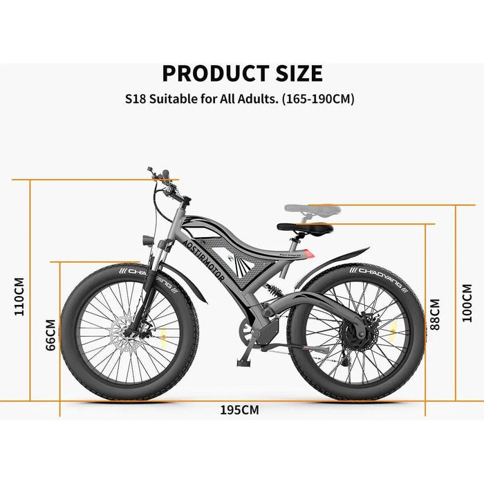 Aostirmotor S18 750W 48V Fat Tire Electric Mountain Bike