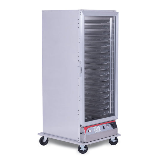 BevLes - PHC70-32INS-A-4L2, BevLes Full Size Insulated PHC Proofing & Holding Cabinet, 230V, Left Hand Hinge, Dutch Doors, in Silver - PHC70-32INS-A-4L2