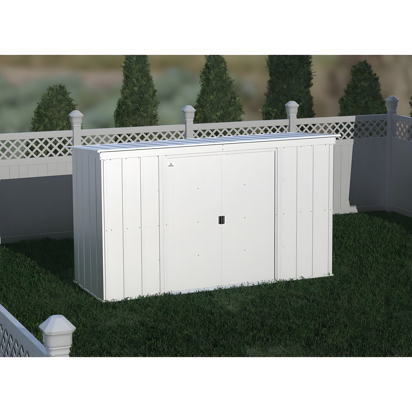 Arrow | Classic Steel Storage Shed, 10x4 ft., Flute Grey CLP104FG