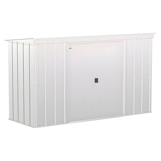Arrow | Classic Steel Storage Shed, 10x4 ft., Flute Grey CLP104FG