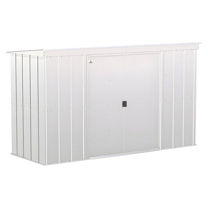 Arrow | Classic Steel Storage Shed, 10x4 ft., Flute Grey CLP104FG