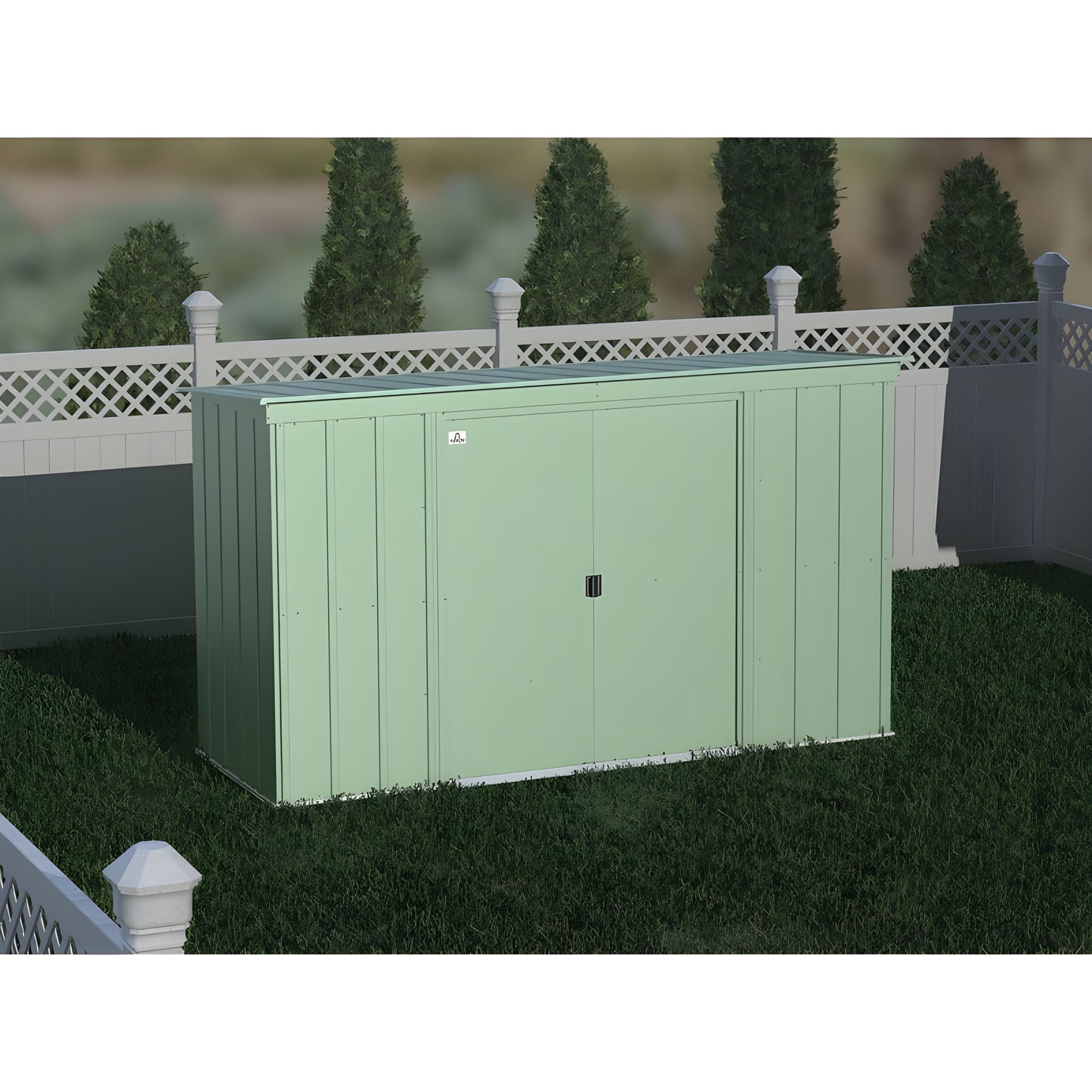 Arrow | Classic Steel Storage Shed, 10x4 ft., Sage Green CLP104SG