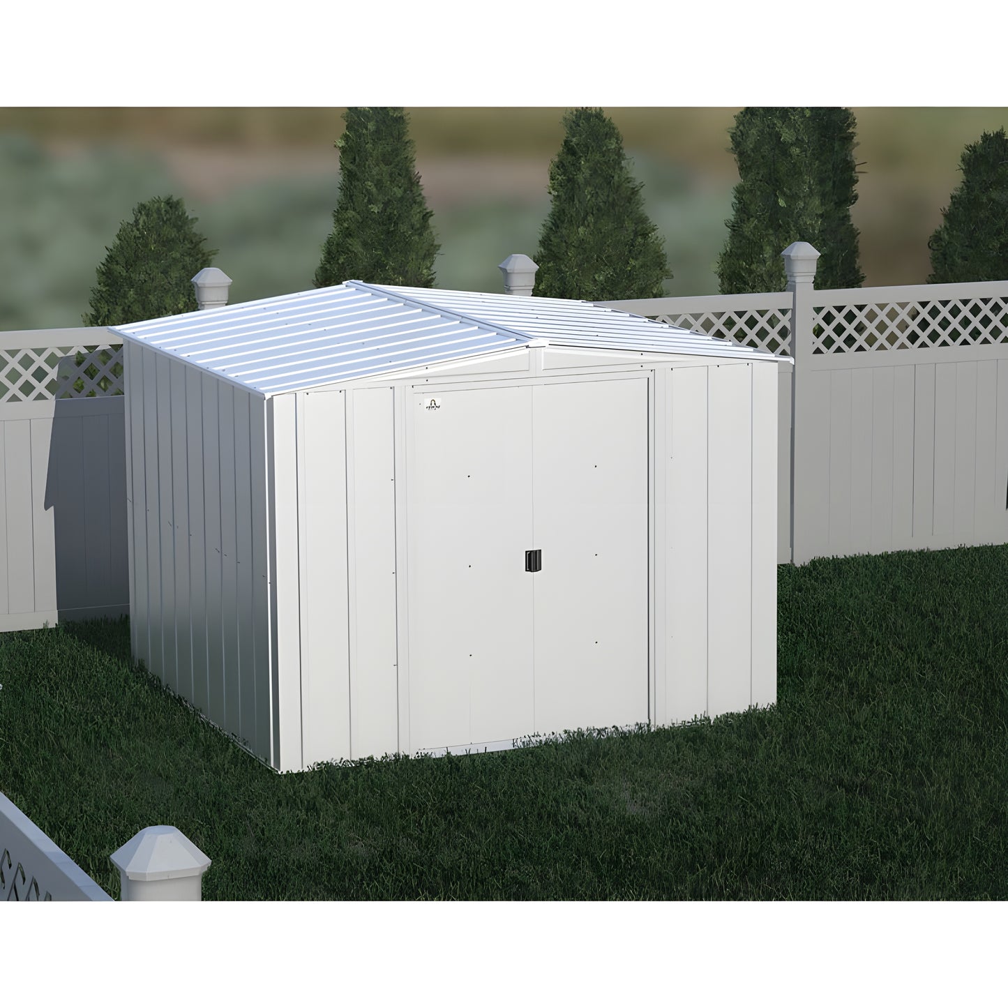 Arrow | Classic Steel Storage Shed, 8x8 ft., Flute Grey CLG88FG