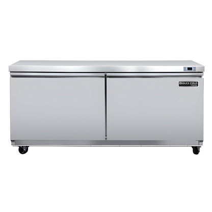 Maxx Cold V-Series 2 Door Undercounter Freezer, in Stainless Steel - MVF60UHC