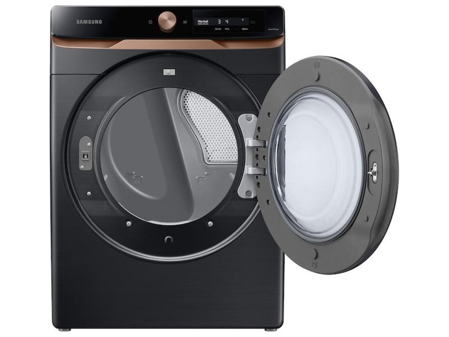 SAMSUNG 7.5 cu. ft. AI Smart Dial Electric Dryer with Super Speed Dry and MultiControl(TM) in Brushed Black - DVE46BG6500VA3-KT