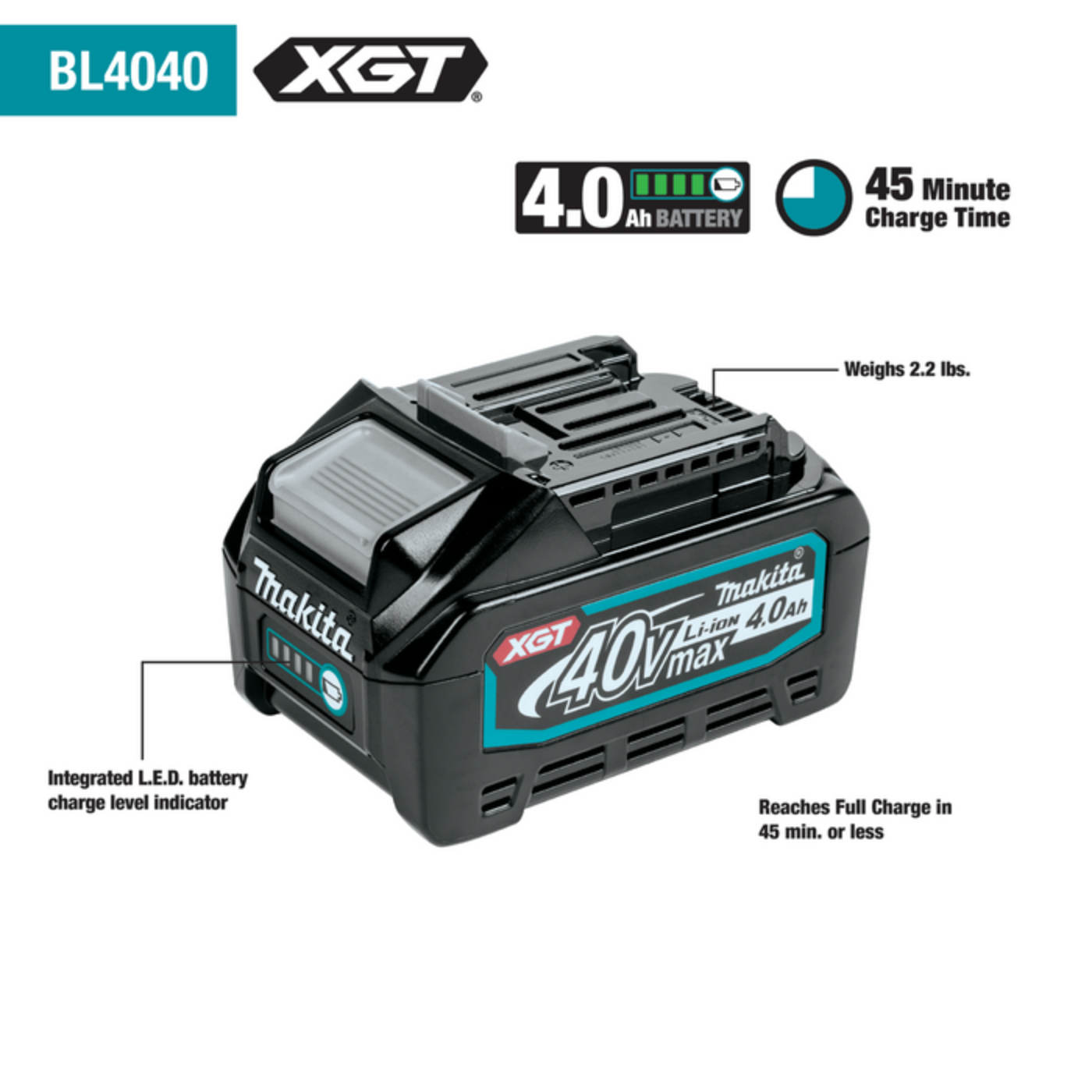 Makita GRU04M1 40V max XGT Brushless Cordless 17" High Torque String Trimmer Kit  - GRU04M1