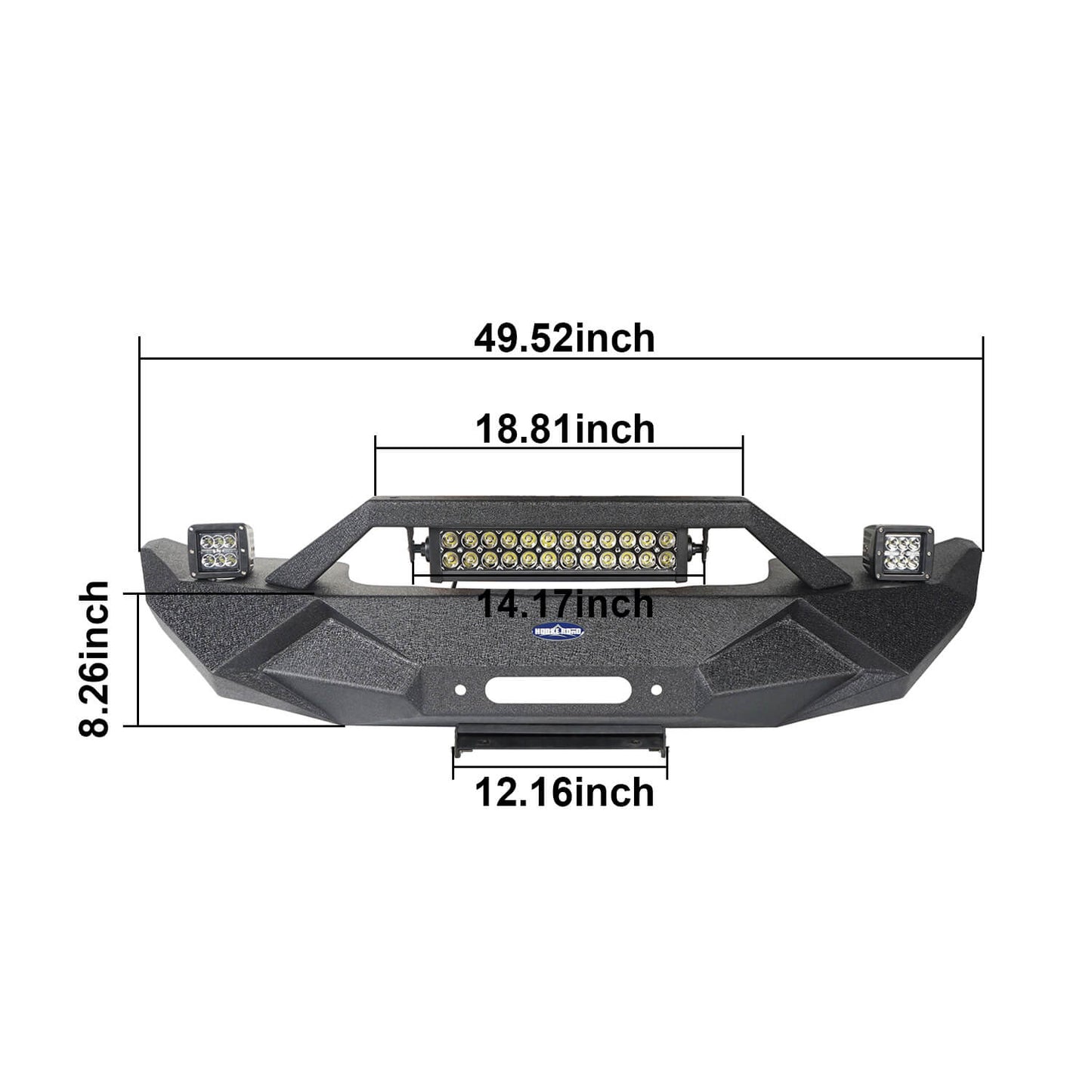 Hooke Road Blade Master Front Bumper w/Winch Plate & Light Bar(07-18 Jeep Wrangler JK)