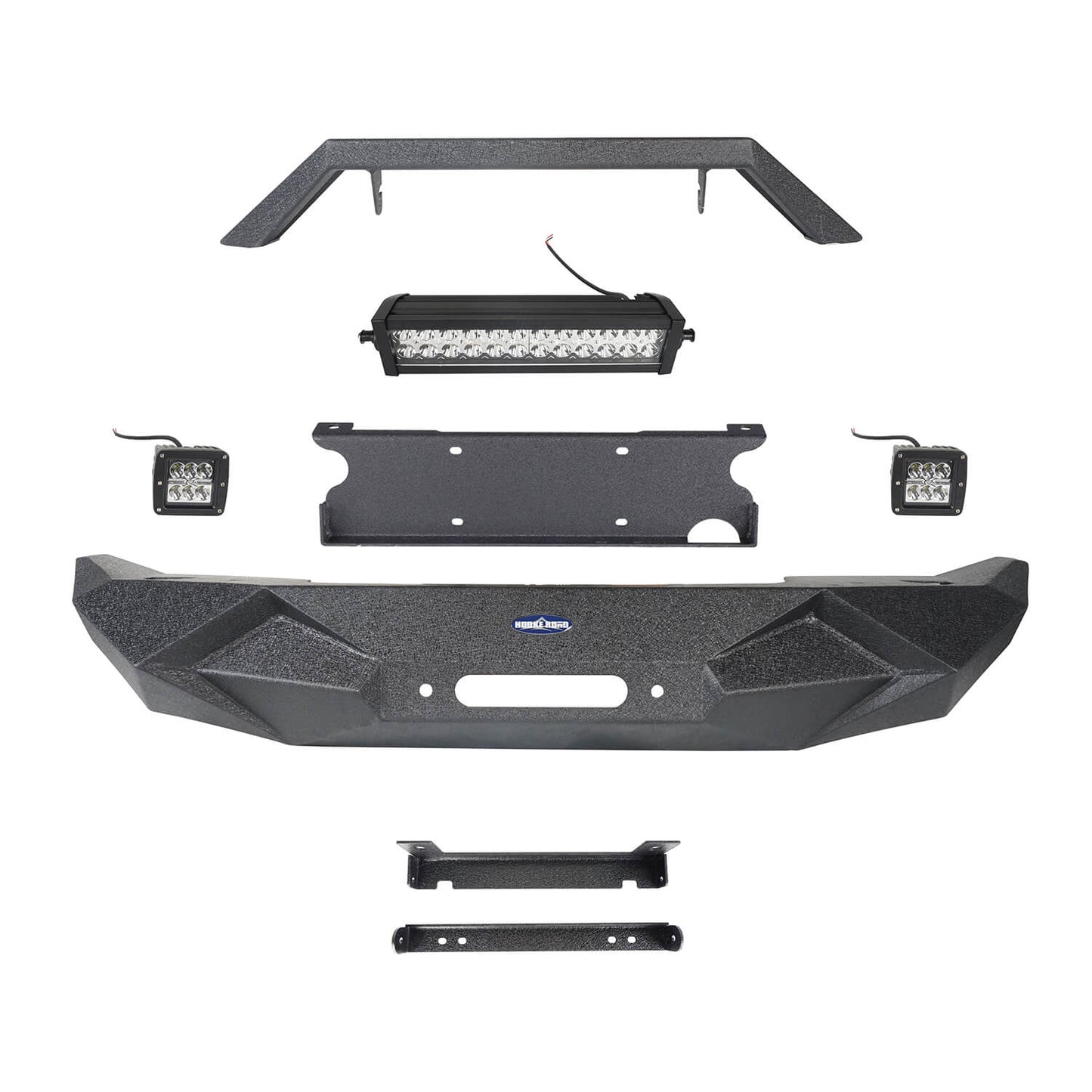 Hooke Road Blade Master Front Bumper w/Winch Plate & Light Bar(07-18 Jeep Wrangler JK)
