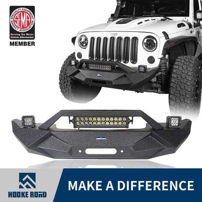 Hooke Road Blade Master Front Bumper w/Winch Plate & Light Bar(07-18 Jeep Wrangler JK)