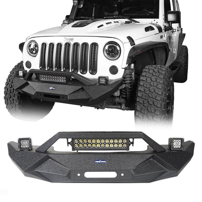 Hooke Road Blade Master Front Bumper w/Winch Plate & Light Bar(07-18 Jeep Wrangler JK)