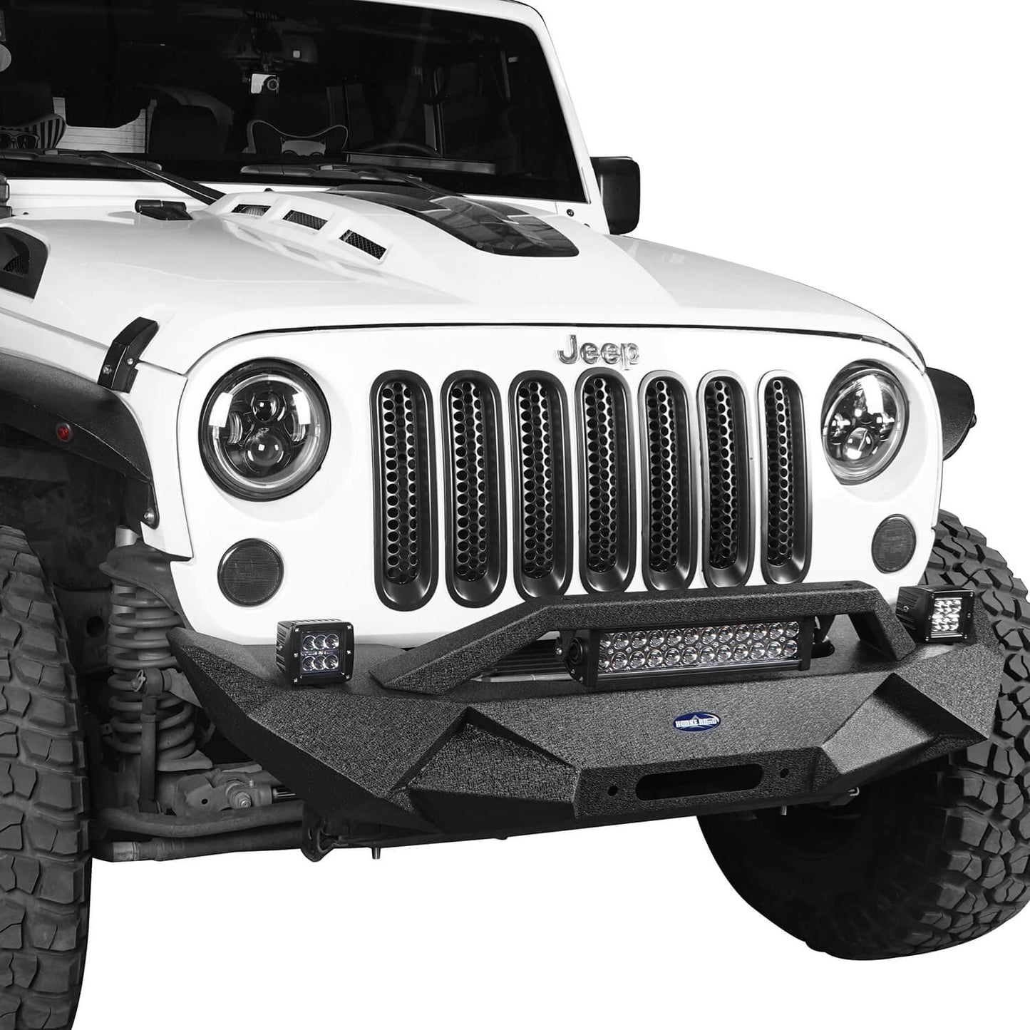Hooke Road Blade Master Front Bumper w/Winch Plate & Light Bar(07-18 Jeep Wrangler JK)