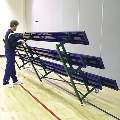 Bleacher - 15 ft. (2 Row - Single Foot Plank) - Tip & Roll (Powder Coated)