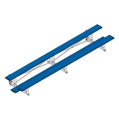 Bleacher - 15 ft. (2 Row - Single Foot Plank) - Tip & Roll (Powder Coated)