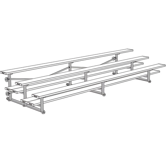 Bleacher - 15 ft. (3 Row - Double Foot Plank) - Tip & Roll - BLDP-3TRG