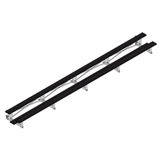 Bleacher - 27 ft. (2 Row - Single Foot Plank) - Tip & Roll - BLCH-227TRG