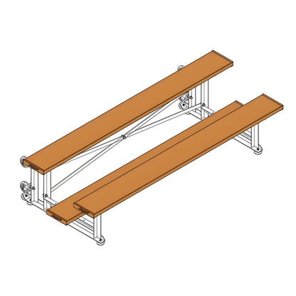 Bleacher - 7-1/2 ft. (2 Row - Single Foot Plank) - Tip & Roll