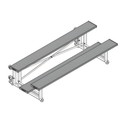 Bleacher - 7-1/2 ft. (2 Row - Single Foot Plank) - Tip & Roll