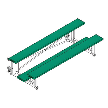 Bleacher - 7-1/2 ft. (2 Row - Single Foot Plank) - Tip & Roll