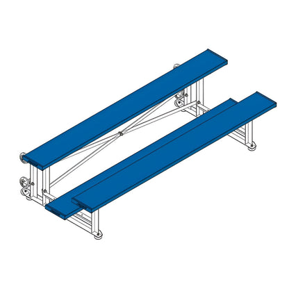 Bleacher - 7-1/2 ft. (2 Row - Single Foot Plank) - Tip & Roll