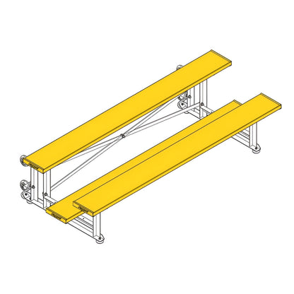 Bleacher - 7-1/2 ft. (2 Row - Single Foot Plank) - Tip & Roll