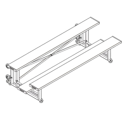 Bleacher - 7-1/2 ft. (2 Row - Single Foot Plank) - Tip & Roll