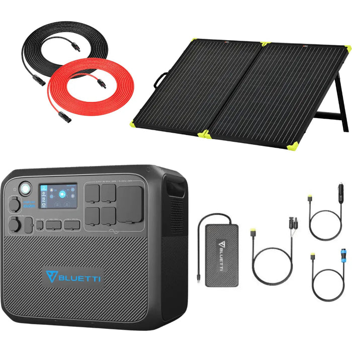 Bluetti AC200MAX 2048Wh 2200W Solar Generator + 200W Portable Monocrystalline Solar Panel Kit