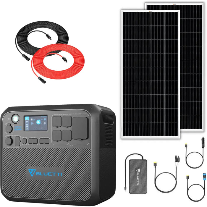 Bluetti AC200MAX 2048Wh 2200W Solar Generator + 200W Rigid Monocrystalline Solar Panel Kit