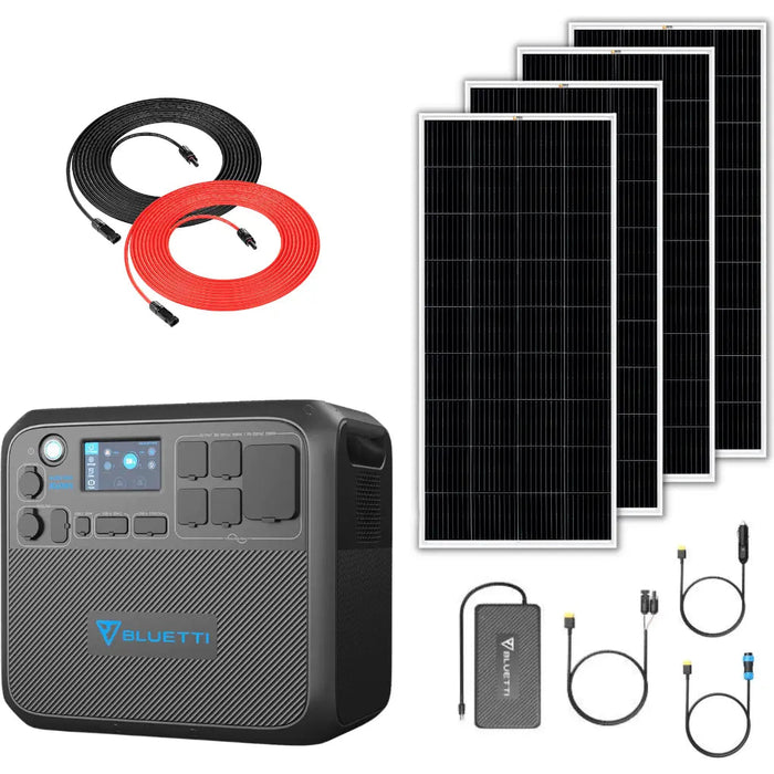 Bluetti AC200MAX 2048Wh 2200W Solar Generator + 200W Rigid Monocrystalline Solar Panel Kit