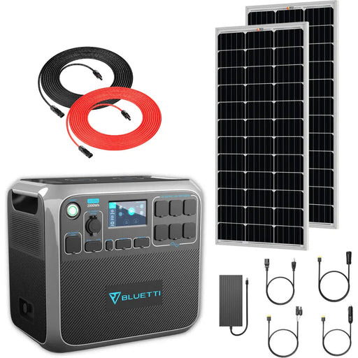 Bluetti AC200P 2000Wh 2000W Solar Generator + 100W Rigid Monocrystalline Solar Panel Kit