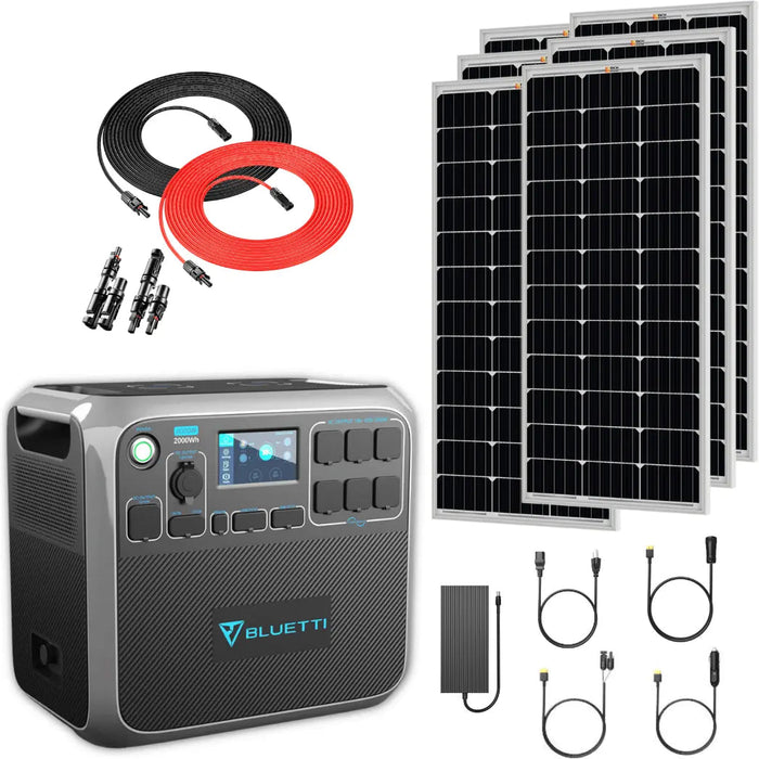 Bluetti AC200P 2000Wh 2000W Solar Generator + 100W Rigid Monocrystalline Solar Panel Kit