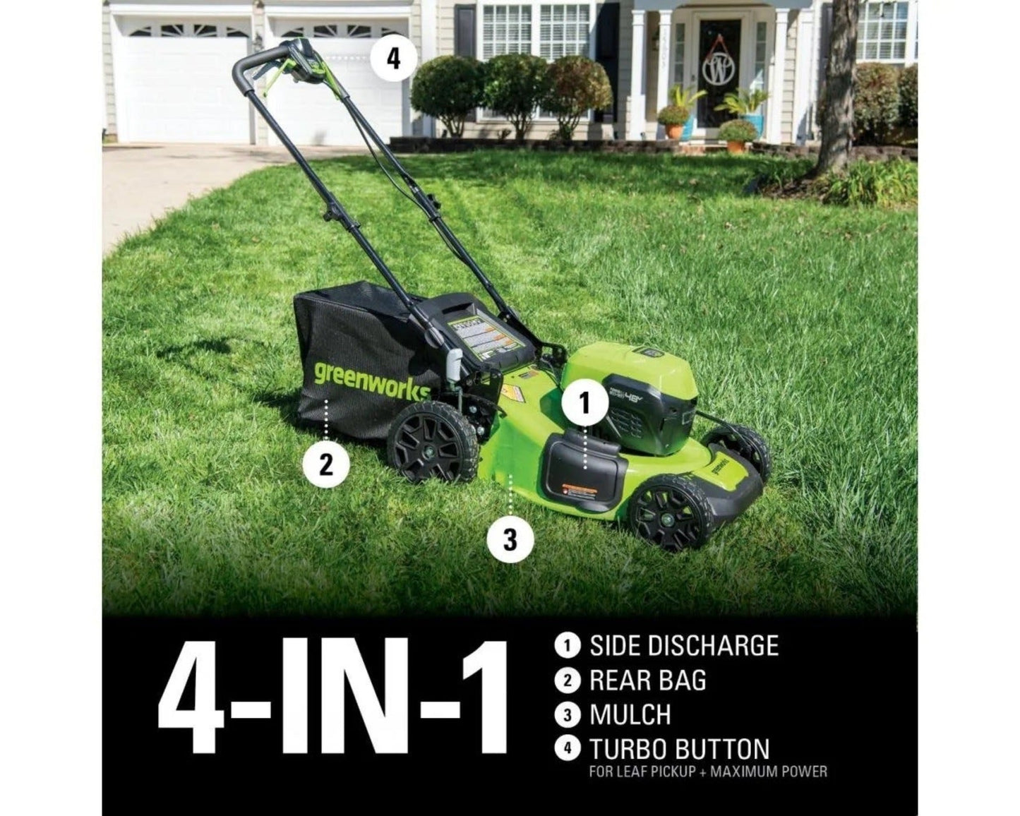 Greenworks 48V (2x24V) 21" Cordless Battery Self-Propelled Mower & Blower Combo Kit w/ (3) Batteries & Chargers -1341802-VK