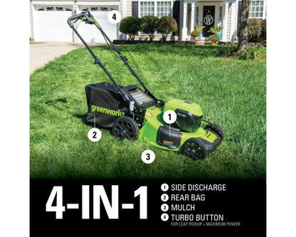 Greenworks 48V (2x24V) 21" Cordless Battery Self-Propelled Mower & Blower Combo Kit w/ (3) Batteries & Chargers -1341802-VK