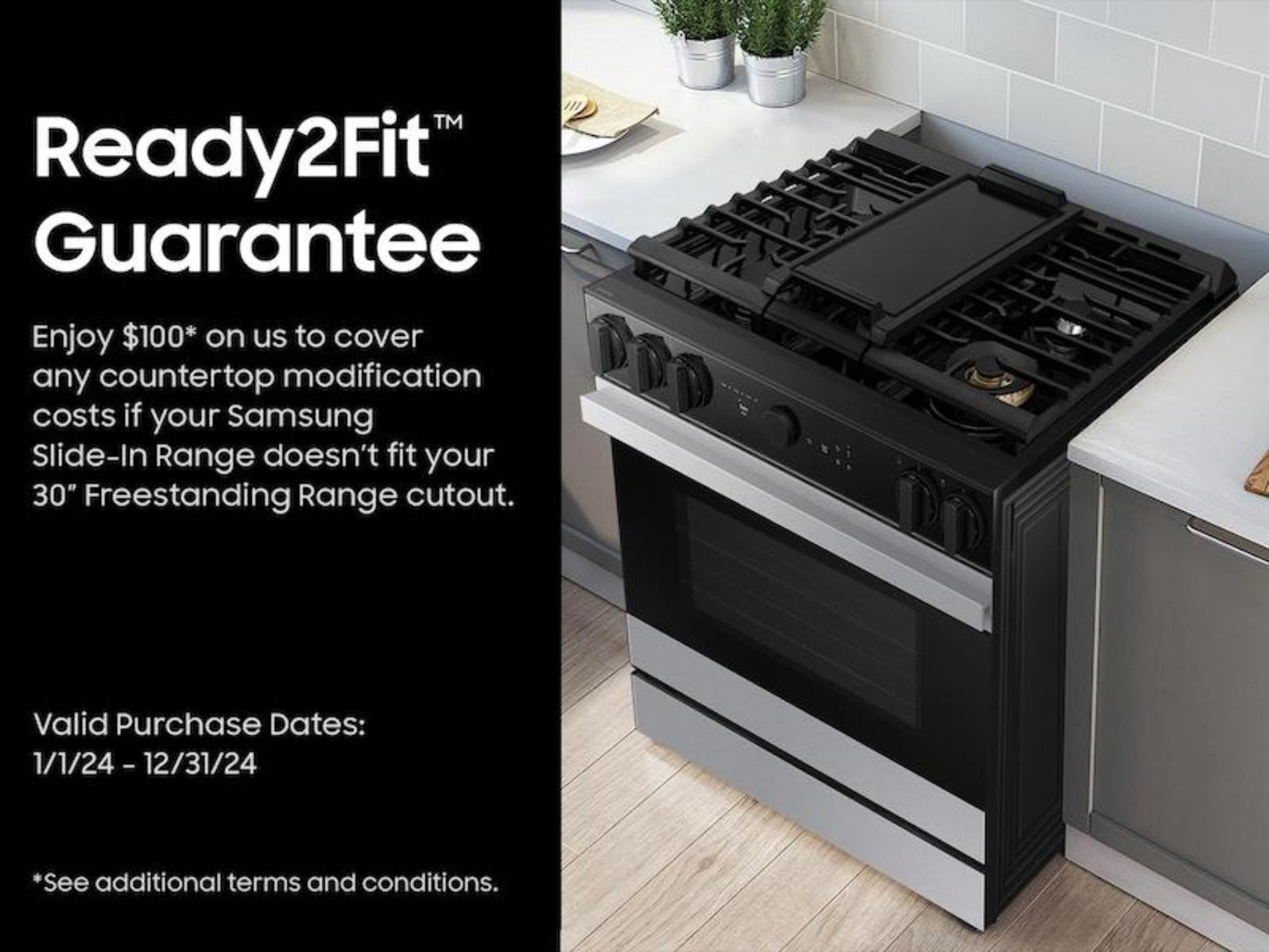 SAMSUNG Bespoke 6.0 cu. ft. Smart Slide-In Gas Range with Air Sous Vide & Air Fry in Stainless Steel - NSG6DG8500SR-KT