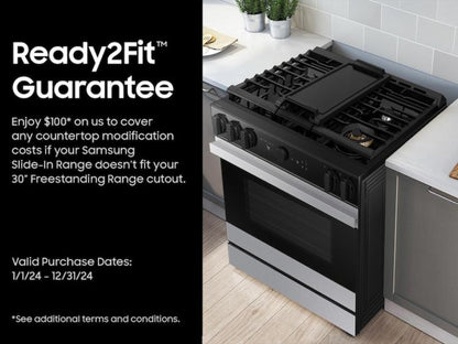 SAMSUNG Bespoke 6.0 cu. ft. Smart Slide-In Gas Range with Air Sous Vide & Air Fry in Stainless Steel - NSG6DG8500SR-KT
