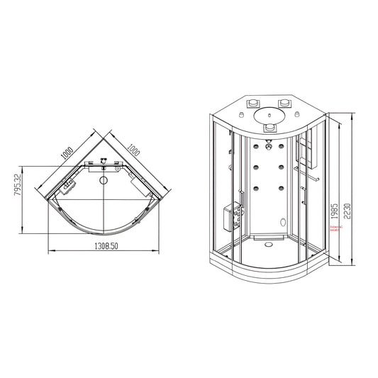Sauna Hammam SHOWER CABIN HAMMAM ARCHIPEL QDR 100C BLACK - MK53016127