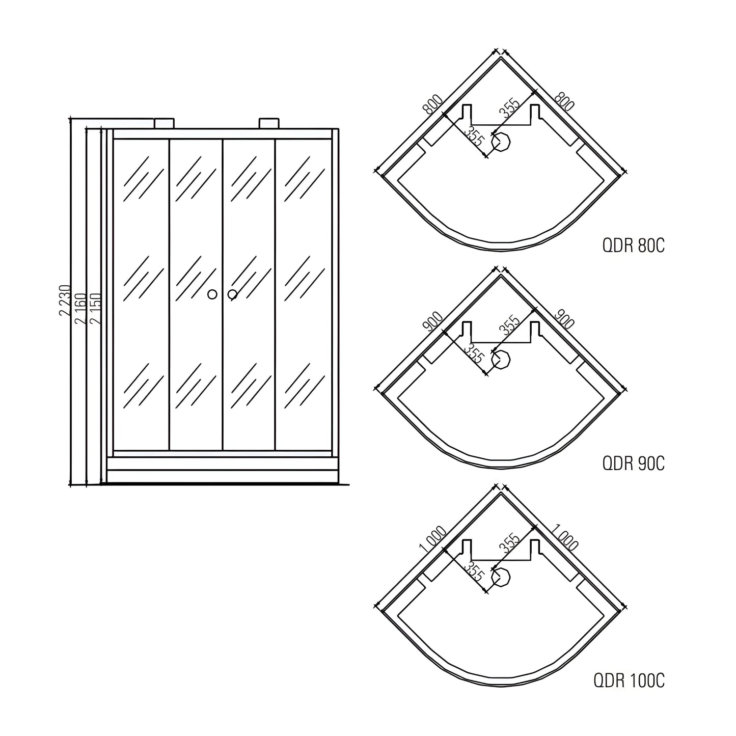 Sauna Hammam SHOWER CABIN HAMMAM ARCHIPEL QDR 90C BLACK - MK53016810