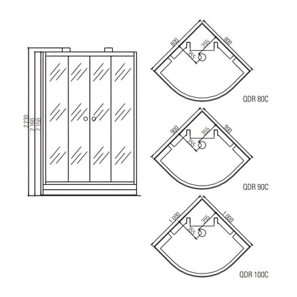Sauna Hammam SHOWER CABIN HAMMAM ARCHIPEL QDR 90C WHITE - OUT OF STOCK