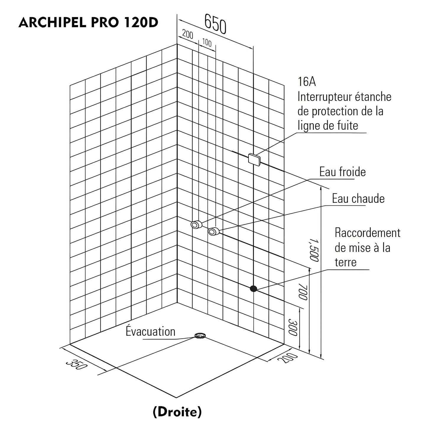 Sauna Hammam SHOWER CABIN HAMMAM DUO ARCHIPEL PRO 120D (120X85CM) - 2 PLACES - MK53019016