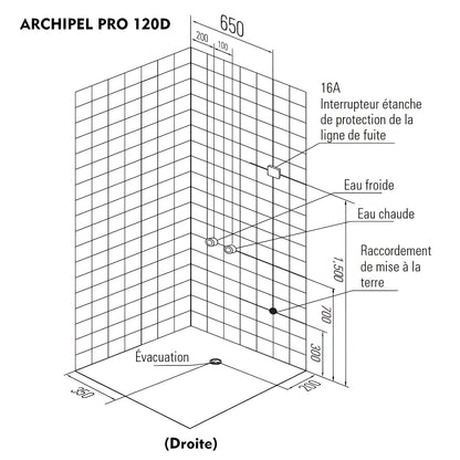Sauna Hammam SHOWER CABIN HAMMAM DUO ARCHIPEL PRO 120D (120X85CM) - 2 PLACES - MK53019016
