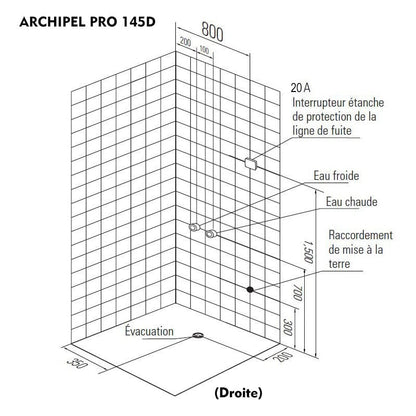 Sauna Hammam SHOWER CABIN HAMMAM DUO ARCHIPEL® PRO 145D 145X95CM - 2 PLACES - MK530196961