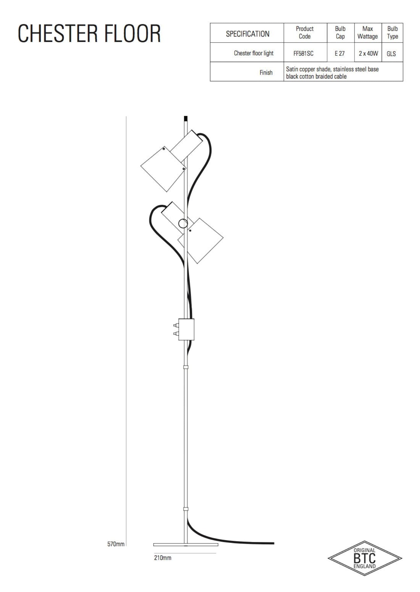 Original BTC Chester Floor Lamp