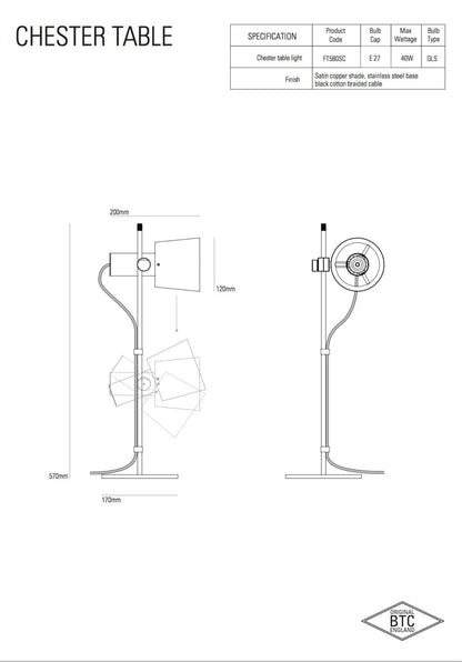 Original BTC Chester Table Light