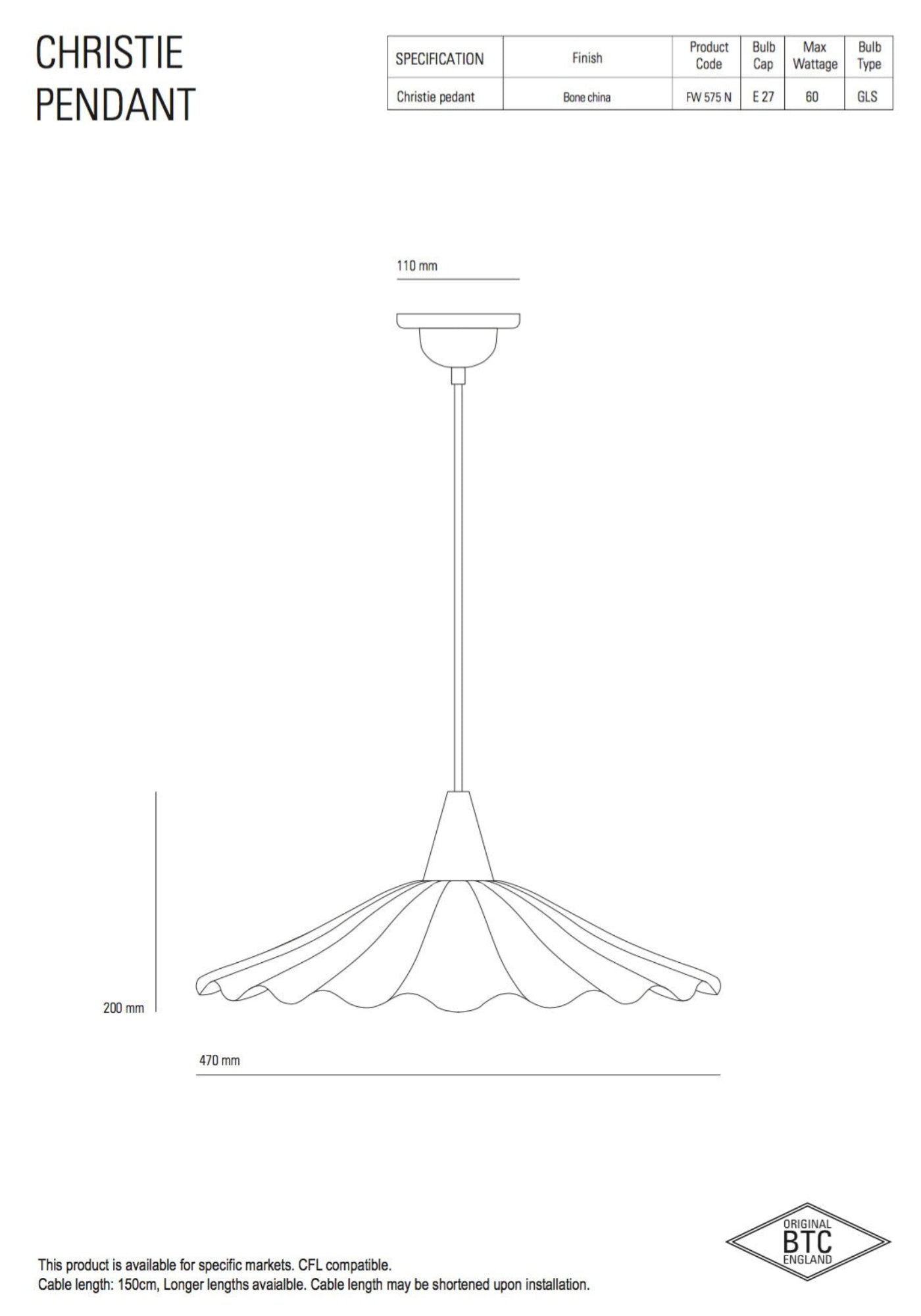 Original BTC Christie Pendant
