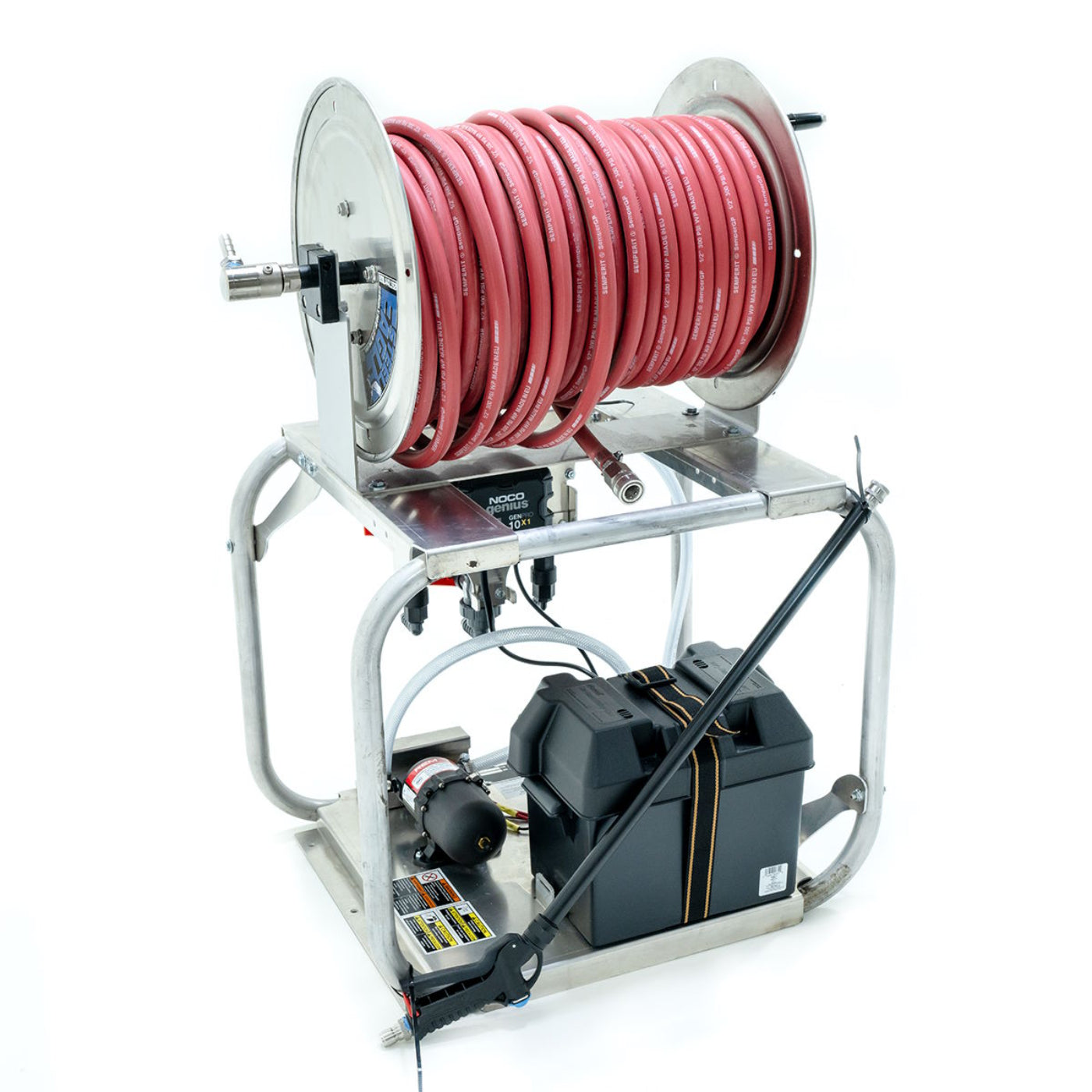 CleanFreak 12 Volt Softwash System (100 PSI @ 7.0 GPM) w/ Remco Pump - Optional Cage, Proportioner, Hose Reel & Spray Wand w/ Nozzle - WET-ASW-0007