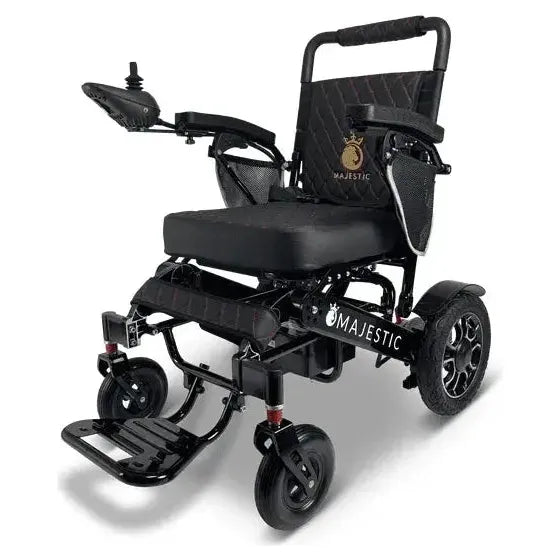 ComfyGO Majestic IQ-7000 Remote Controlled Folding Electric Wheelchair Black / Black / Manual Folding