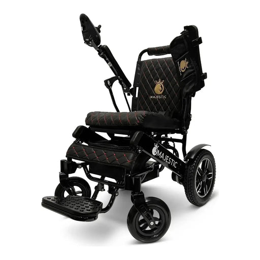 ComfyGO Majestic IQ-8000 Remote Controlled Lightweight Folding Electric Wheelchair Black / Black / 10 Miles & 17.5" Seat Width