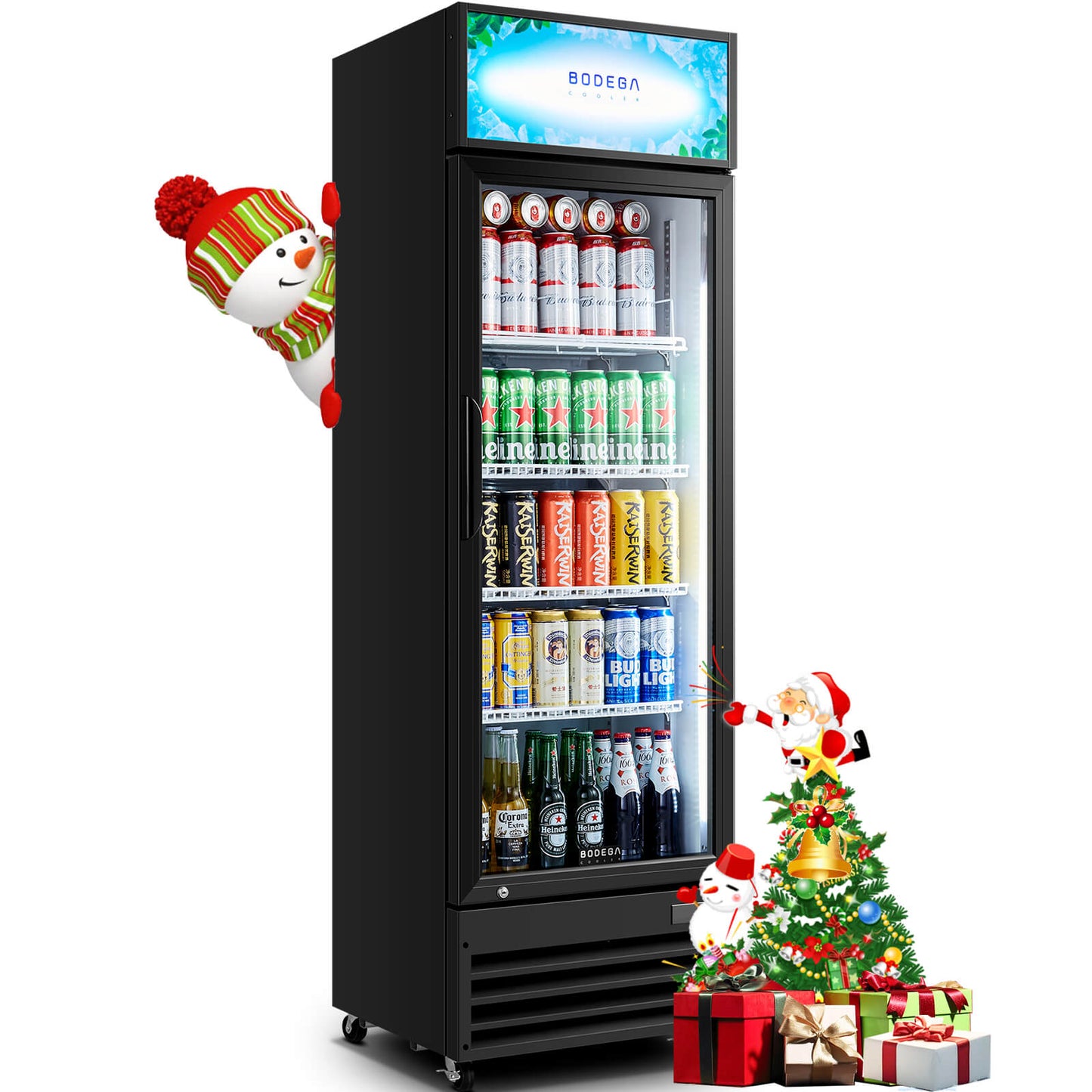BODEGAcooler Commercial Glass Door Display Refrigerator Merchandiser 9 cu.ft - UL-SS-P238WD