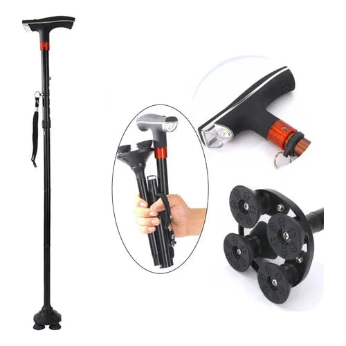 Compact Portable Walking Cane with LED