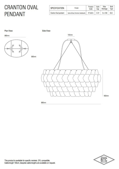Original BTC Cranton Oval Pendant