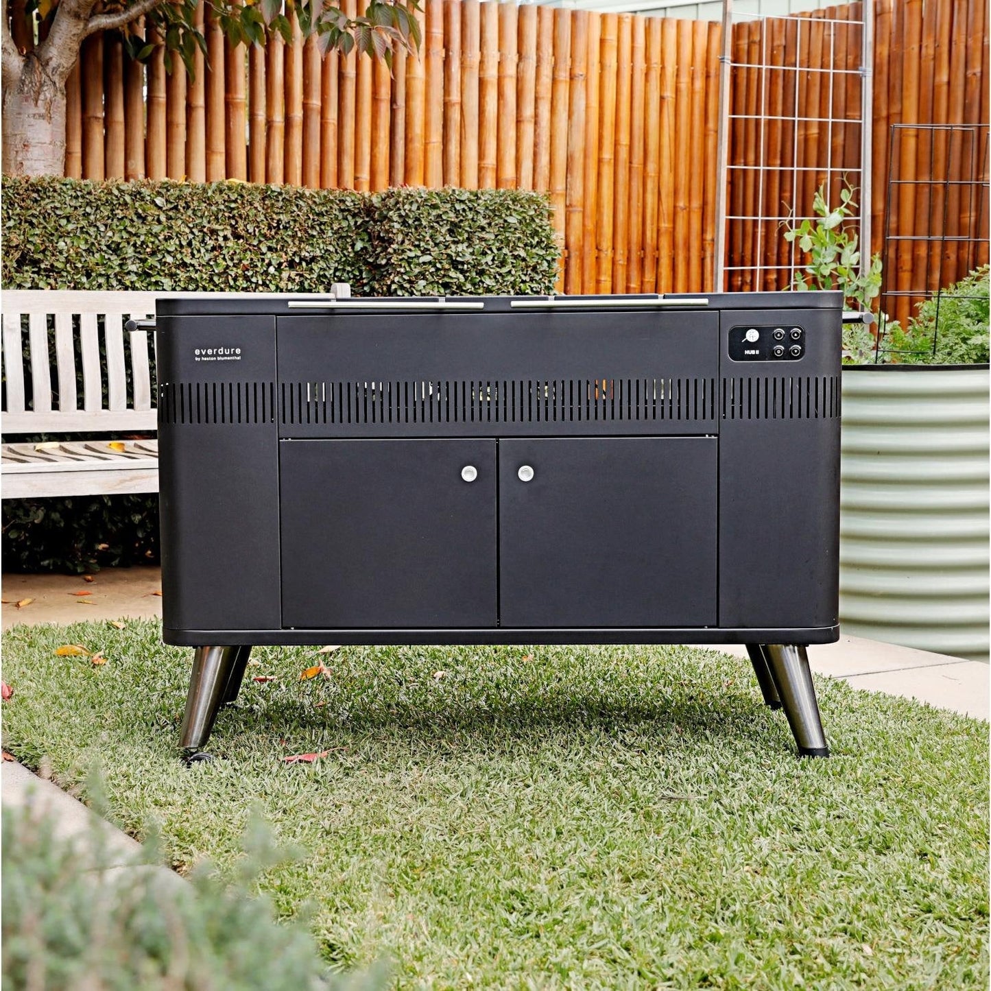 Everdure By Heston Blumenthal 54-Inch Charcoal Grill With Rotisserie & Electronic Ignition - HBCE2BBUS